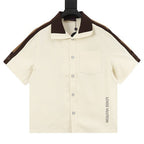 Louis Vuitton Shoulder Stripe Embroidered Logo Short Sleeve Shirt