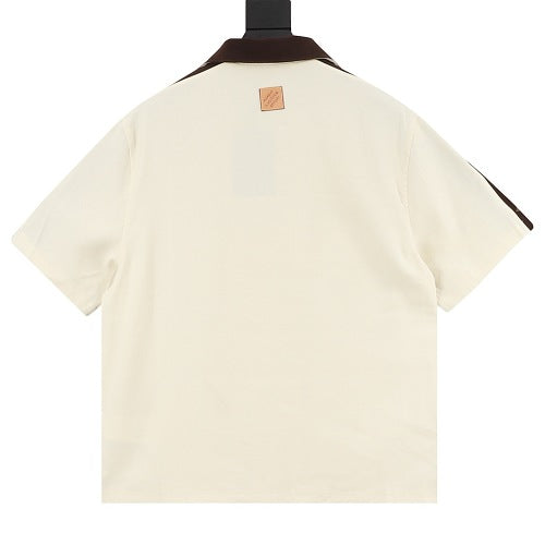 Louis Vuitton Shoulder Stripe Embroidered Logo Short Sleeve Shirt