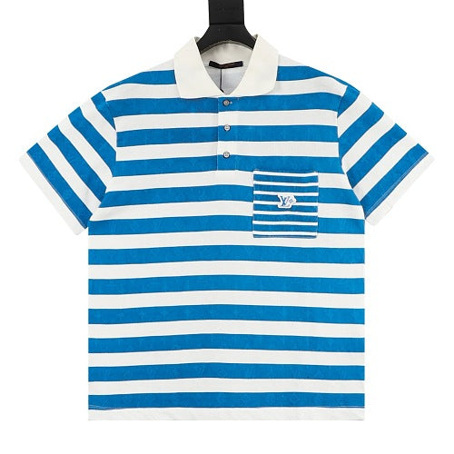 Louis Vuitton LV Striped Cotton Polo Shirt