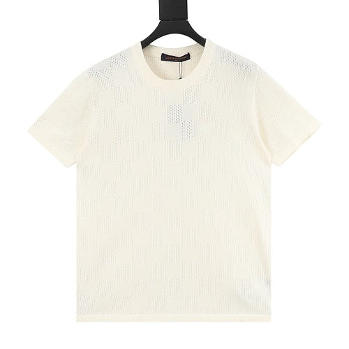 Louis Vuitton Mesh Checkerboard Knit Short Sleeve T-Shirt
