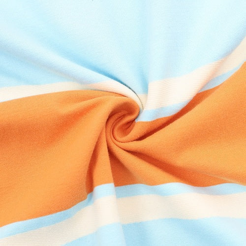 Louis Vuitton Orange & Blue Striped Short Sleeve T-Shirt