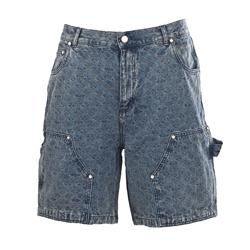 LOUIS VUITTON LV Monogram Jacquard Denim Shorts