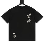 Louis Vuitton SS26 Monogram Print Dual-Placement LV Logo Embroidered T-Shirt