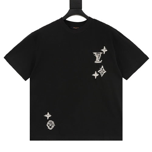 Louis Vuitton SS26 Monogram Print Dual-Placement LV Logo Embroidered T-Shirt