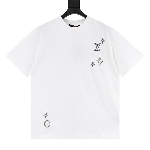 Louis Vuitton SS26 Monogram Print Dual-Placement LV Logo Embroidered T-Shirt