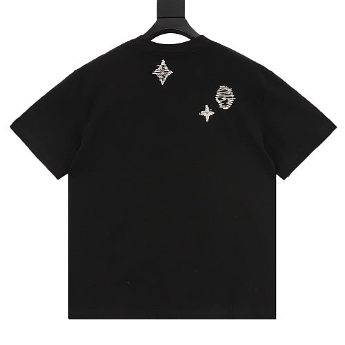 Louis Vuitton SS26 Monogram Print Dual-Placement LV Logo Embroidered T-Shirt