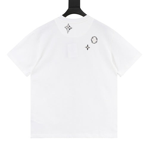 Louis Vuitton SS26 Monogram Print Dual-Placement LV Logo Embroidered T-Shirt