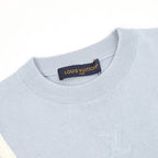 Louis Vuitton SS26 Embossed Logo Contrast Colorblock Knit T-Shirt