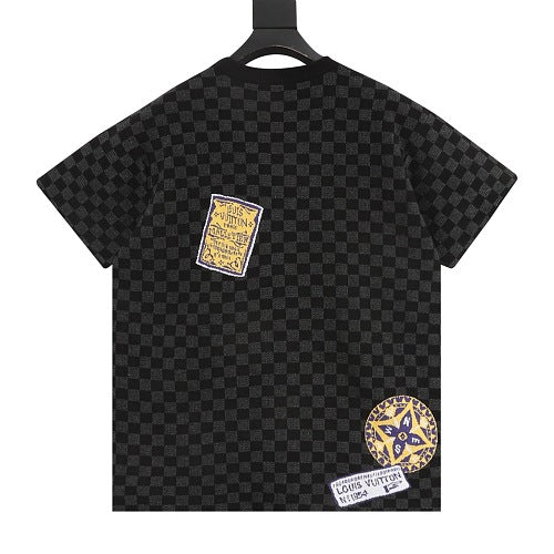 Louis Vuitton 25SS Luggage Tag Damier Jacquard Knit Short-Sleeve Tee