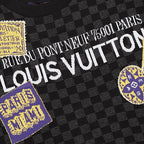 Louis Vuitton 25SS Luggage Tag Damier Jacquard Knit Short-Sleeve Tee