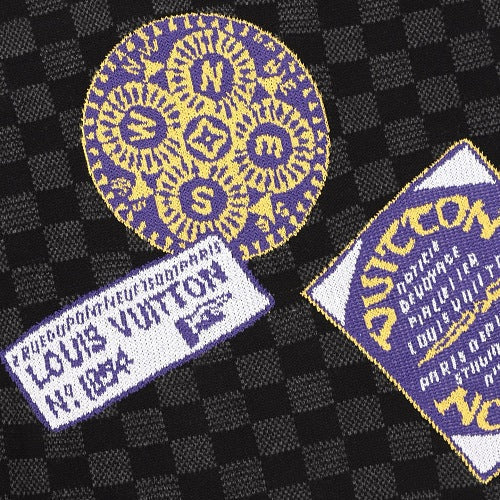 Louis Vuitton 25SS Luggage Tag Damier Jacquard Knit Short-Sleeve Tee