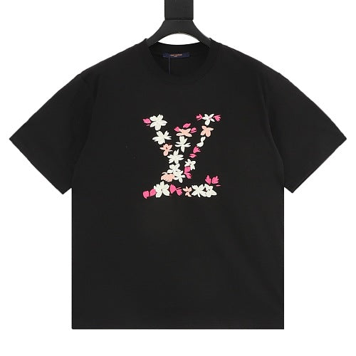 Louis Vuitton 26SS Cherry Blossom Embroidered LV Logo Short Sleeve T-Shirt