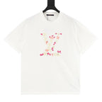 Louis Vuitton 26SS Cherry Blossom Embroidered LV Logo Short Sleeve T-Shirt