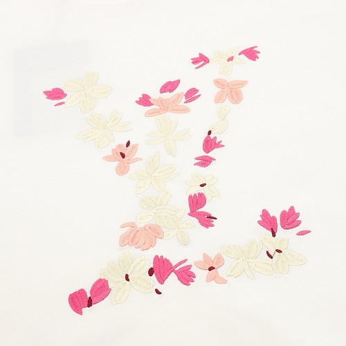 Louis Vuitton 26SS Cherry Blossom Embroidered LV Logo Short Sleeve T-Shirt