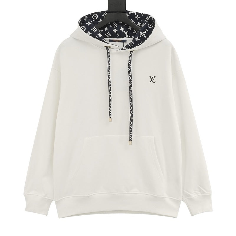 Louis Vuitton White Monogram-Trim Hoodie