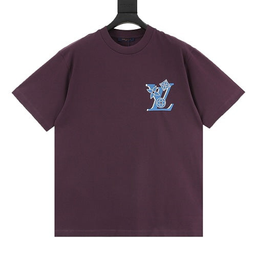 Louis Vuitton SS26 Blue Swirl LV Spray Ink Print T-Shirt