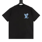Louis Vuitton SS26 Blue Swirl LV Spray Ink Print T-Shirt