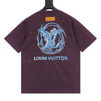 Louis Vuitton SS26 Blue Swirl LV Spray Ink Print T-Shirt
