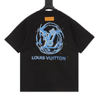 Louis Vuitton SS26 Blue Swirl LV Spray Ink Print T-Shirt