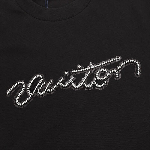 Louis Vuitton SS26 Handwritten LV Rhinestone Signature T-Shirt