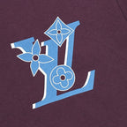 Louis Vuitton SS26 Blue Swirl LV Spray Ink Print T-Shirt