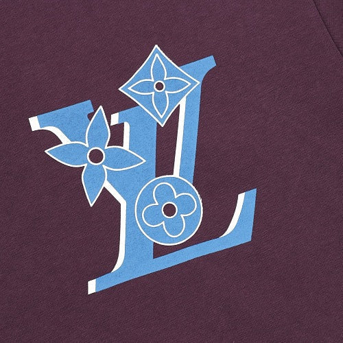 Louis Vuitton SS26 Blue Swirl LV Spray Ink Print T-Shirt