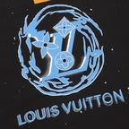 Louis Vuitton SS26 Blue Swirl LV Spray Ink Print T-Shirt