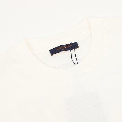 Louis Vuitton SS26 Blue & White Graffiti Logo Front & Back Print T-Shirt