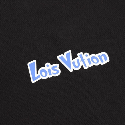 Louis Vuitton SS26 Blue & White Graffiti Logo Front & Back Print T-Shirt