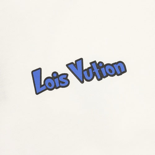 Louis Vuitton SS26 Blue & White Graffiti Logo Front & Back Print T-Shirt