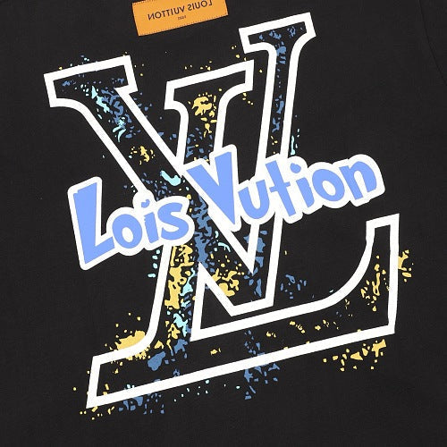 Louis Vuitton SS26 Blue & White Graffiti Logo Front & Back Print T-Shirt