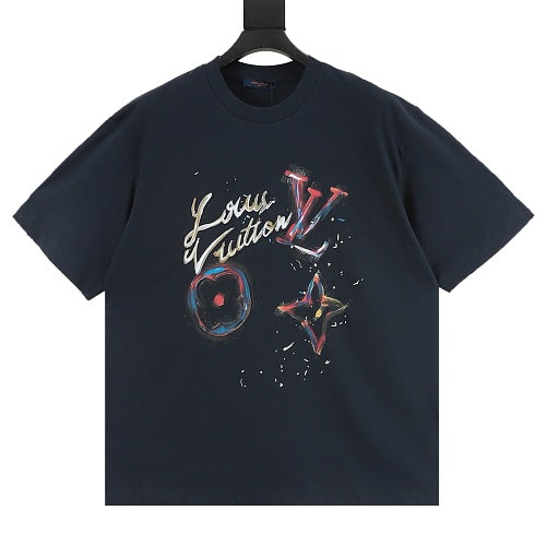 Louis Vuitton SS26 Oil Splash Handwritten Signature Embossed T-Shirt