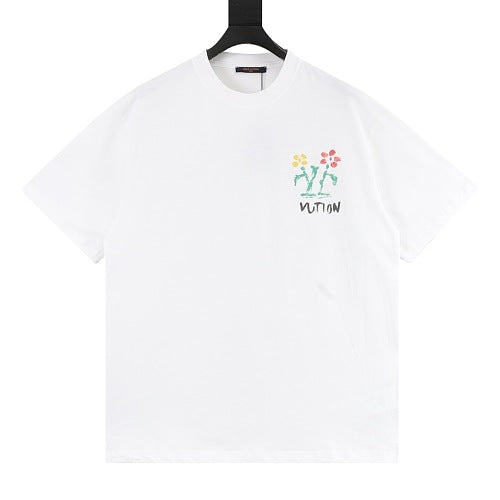 Louis Vuitton Graffiti Floral Print Short Sleeve T-Shirt