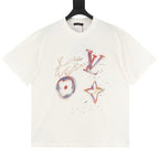 Louis Vuitton SS26 Oil Splash Handwritten Signature Embossed T-Shirt