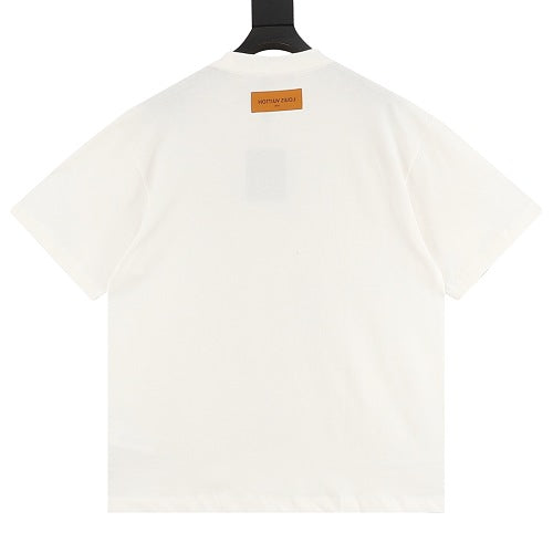Louis Vuitton SS26 Oil Splash Handwritten Signature Embossed T-Shirt