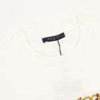 Louis Vuitton SS26 Gold Sequin Handwritten Lettering Embroidered T-Shirt