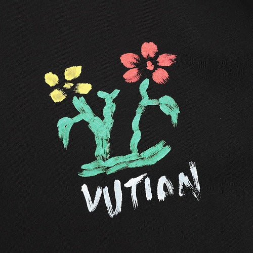 Louis Vuitton Graffiti Floral Print Short Sleeve T-Shirt