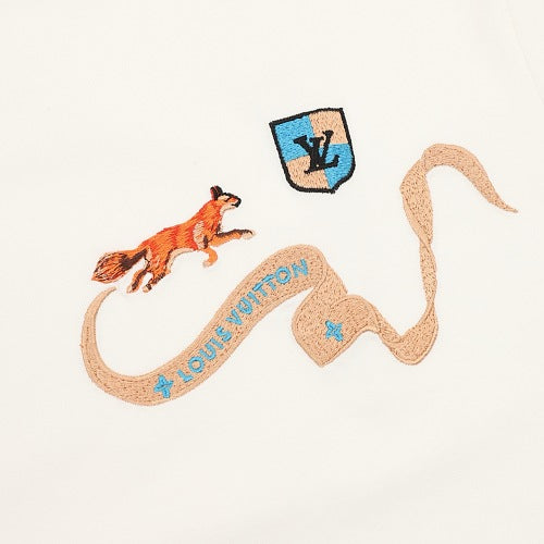 Louis Vuitton SS26 Vintage Fox Ribbon Badge Embroidered T-Shirt