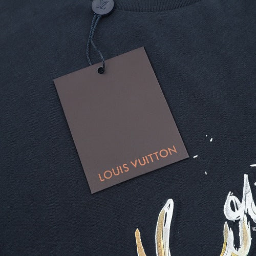 Louis Vuitton SS26 Oil Splash Handwritten Signature Embossed T-Shirt