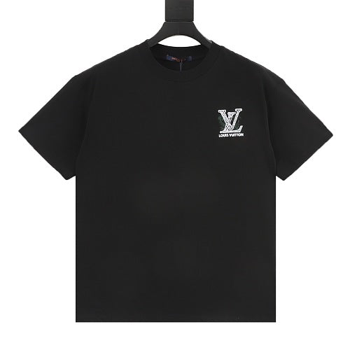 Louis Vuitton SS26 Spray Ink Monogram Linear LV Logo Embroidered T-Shirt