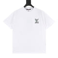 Louis Vuitton SS26 Spray Ink Monogram Linear LV Logo Embroidered T-Shirt