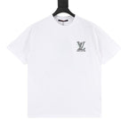 Louis Vuitton SS26 Spray Ink Monogram Linear LV Logo Embroidered T-Shirt