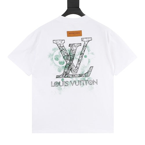 Louis Vuitton SS26 Spray Ink Monogram Linear LV Logo Embroidered T-Shirt