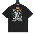 Louis Vuitton SS26 Spray Ink Monogram Linear LV Logo Embroidered T-Shirt