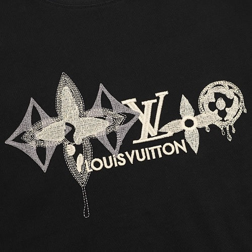 Louis Vuitton SS26 Monogram Print LV Logo Embroidered T-Shirt