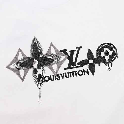 Louis Vuitton SS26 Monogram Print LV Logo Embroidered T-Shirt