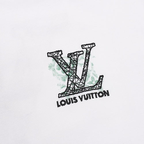 Louis Vuitton SS26 Spray Ink Monogram Linear LV Logo Embroidered T-Shirt