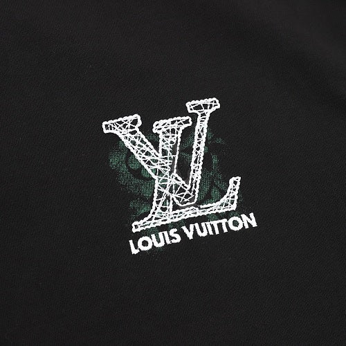 Louis Vuitton SS26 Spray Ink Monogram Linear LV Logo Embroidered T-Shirt