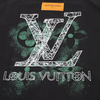 Louis Vuitton SS26 Spray Ink Monogram Linear LV Logo Embroidered T-Shirt