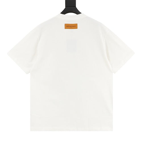 Louis Vuitton SS26 Ink Wash Blue Floral 3D LV Logo T-Shirt